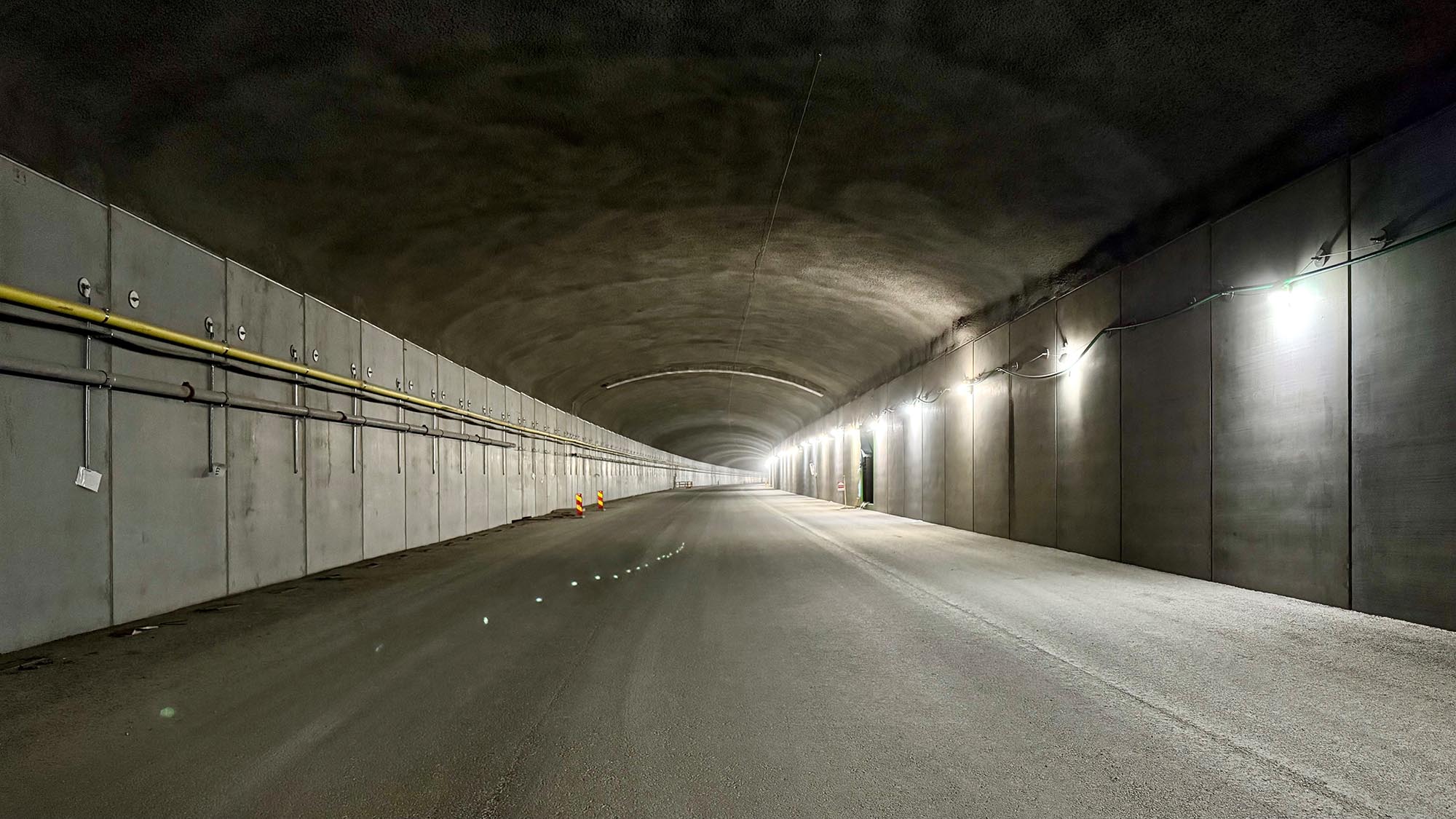 Översiktsbild av en tunnel under byggfasen